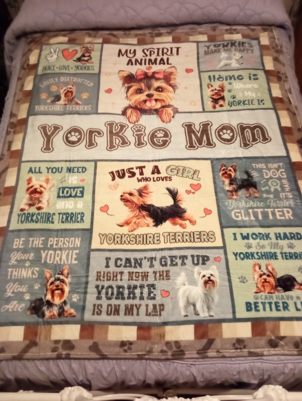 New, Yorkie Velour Blanket